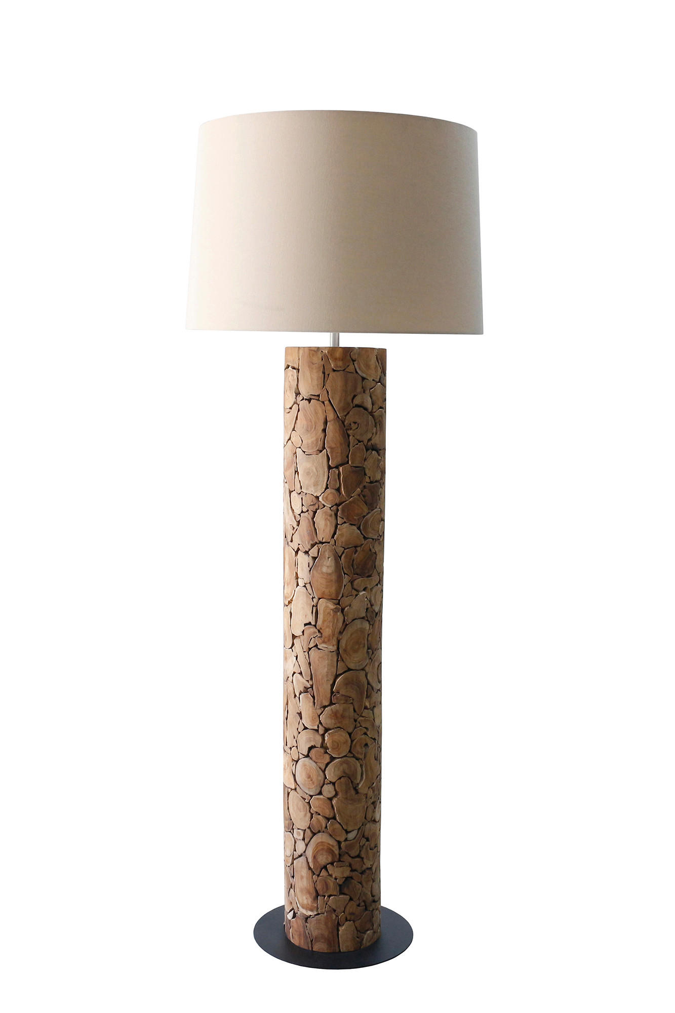 STEHLEUCHTE  35/170/35 cm   - Schwarz/Naturfarben, Design, Holz/Textil (35/170/35cm) - P & B