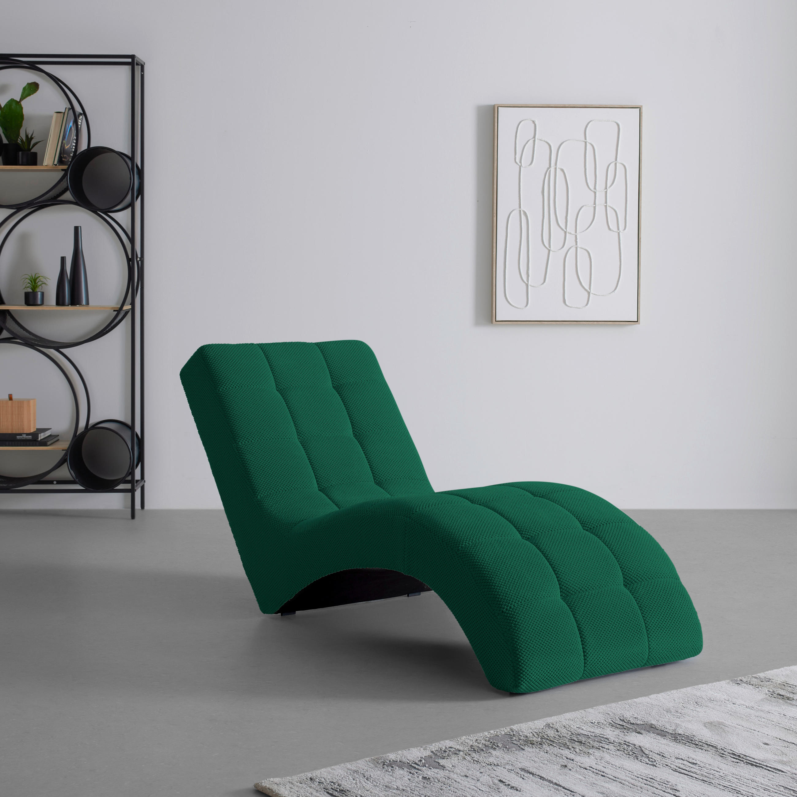 LIGGFÅTÖLJ i vävt tyg mörkgrön  - svart/mörkgrön, Modern, textil/plast (68/80/167cm) - MID.YOU