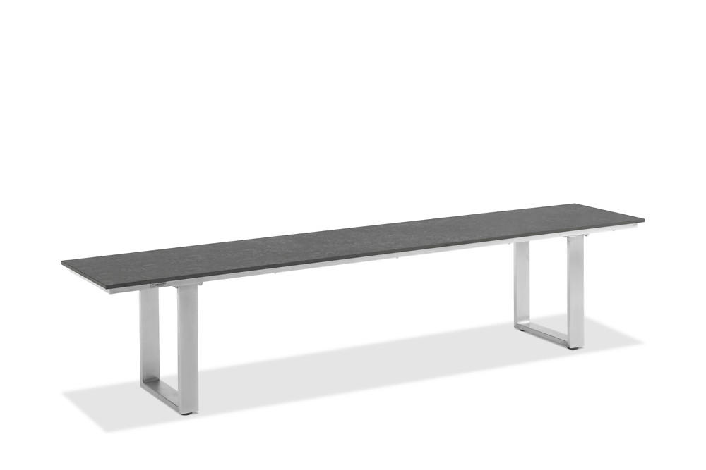GARTENBANK 160/46/40 cm  in Grau  - Edelstahlfarben/Grau, Design, Kunststoff/Metall (160/46/40cm)
