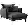 XXL-SESSEL Lederlook Schwarz    - Schwarz, MODERN, Textil/Metall (111/101/167cm) - Livetastic