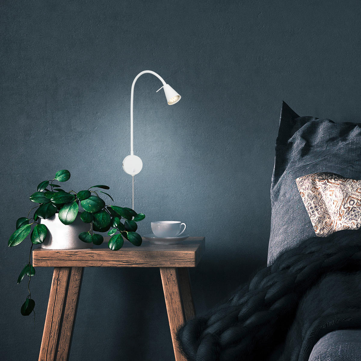 LED-WANDLEUCHTE 8/45 cm   - Weiß, KONVENTIONELL, Metall (8/45cm) - Briloner