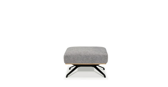 HOCKER in Textil Grau - Schwarz/Grau, Design, Textil/Metall (74/46/66cm) - Novel