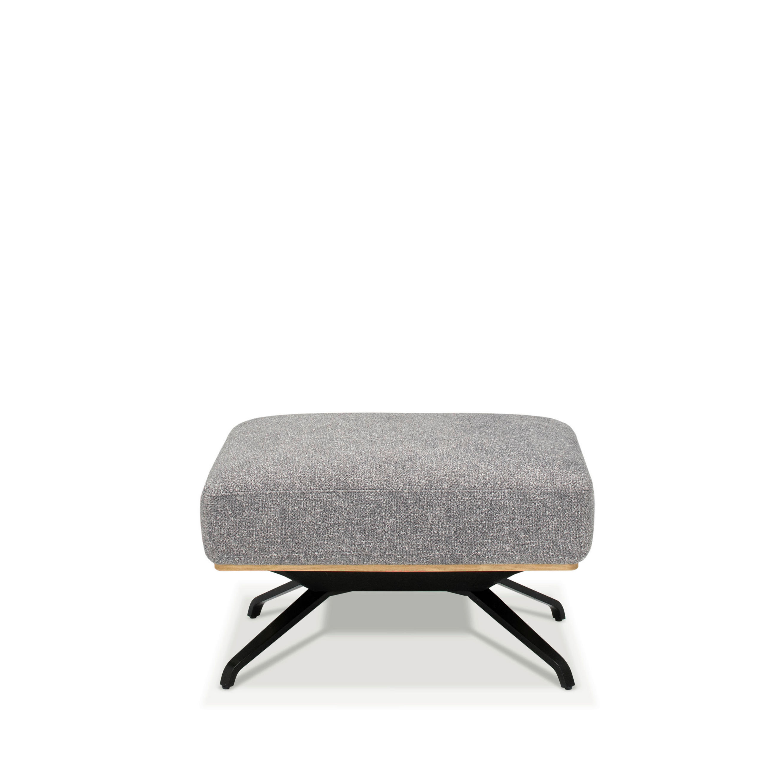 HOCKER Struktur Grau  - Schwarz/Grau, Design, Textil/Metall (74/46/66cm) - Novel