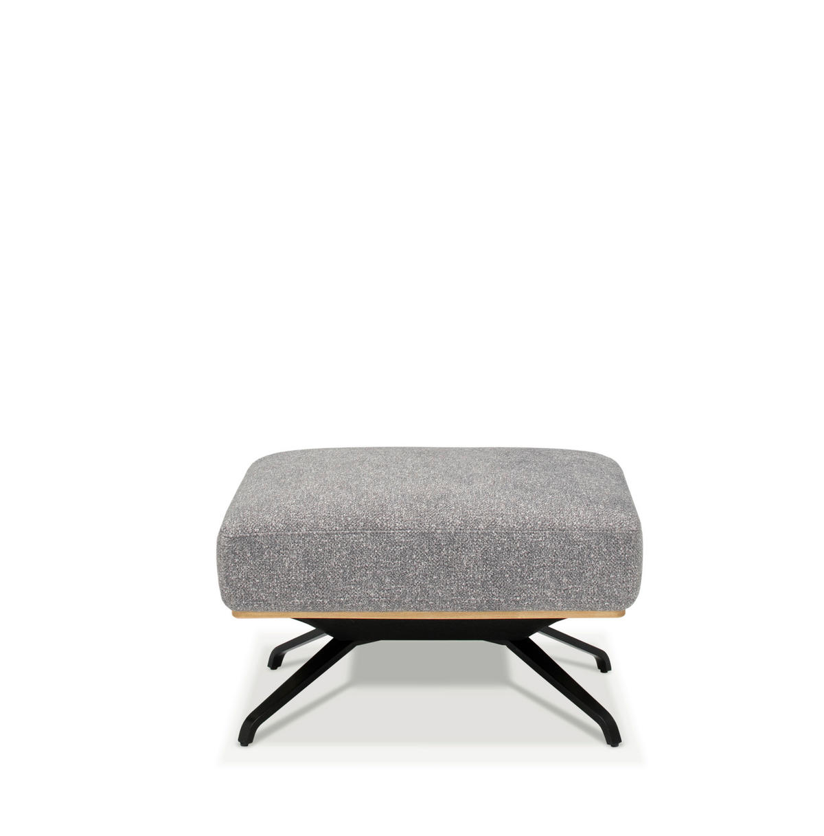 HOCKER in Textil Grau  - Schwarz/Grau, Design, Textil/Metall (74/46/66cm) - Novel