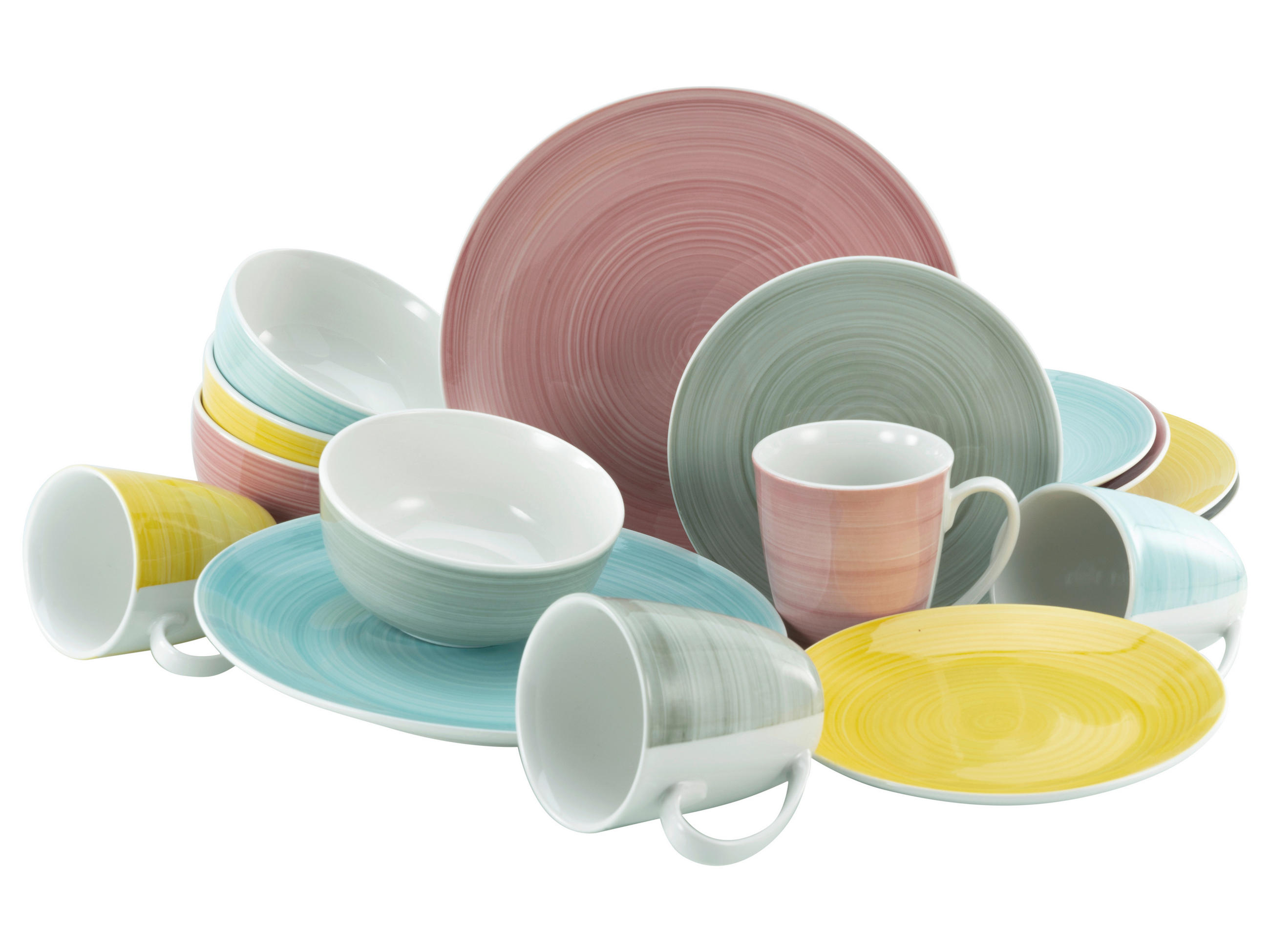 KOMBINOVANÁ SOUPRAVA, 16dílné, porcelán - vícebarevná, keramika - Creatable