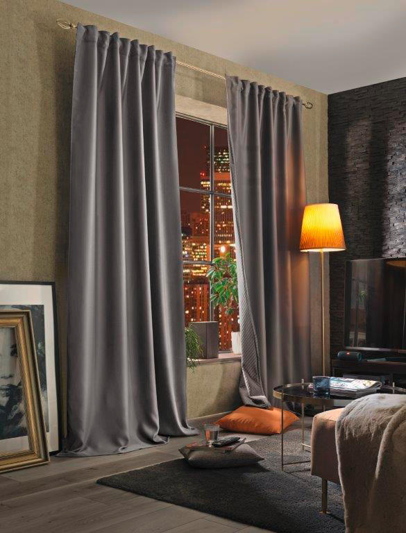 LÄRMSCHUTZVORHANG blickdicht  - Grau, Basics, Textil (135/245cm)
