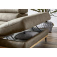 ECKSOFA in Lederlook Braun  - Schwarz/Braun, Natur, Holz/Textil (282/226cm) - Novel