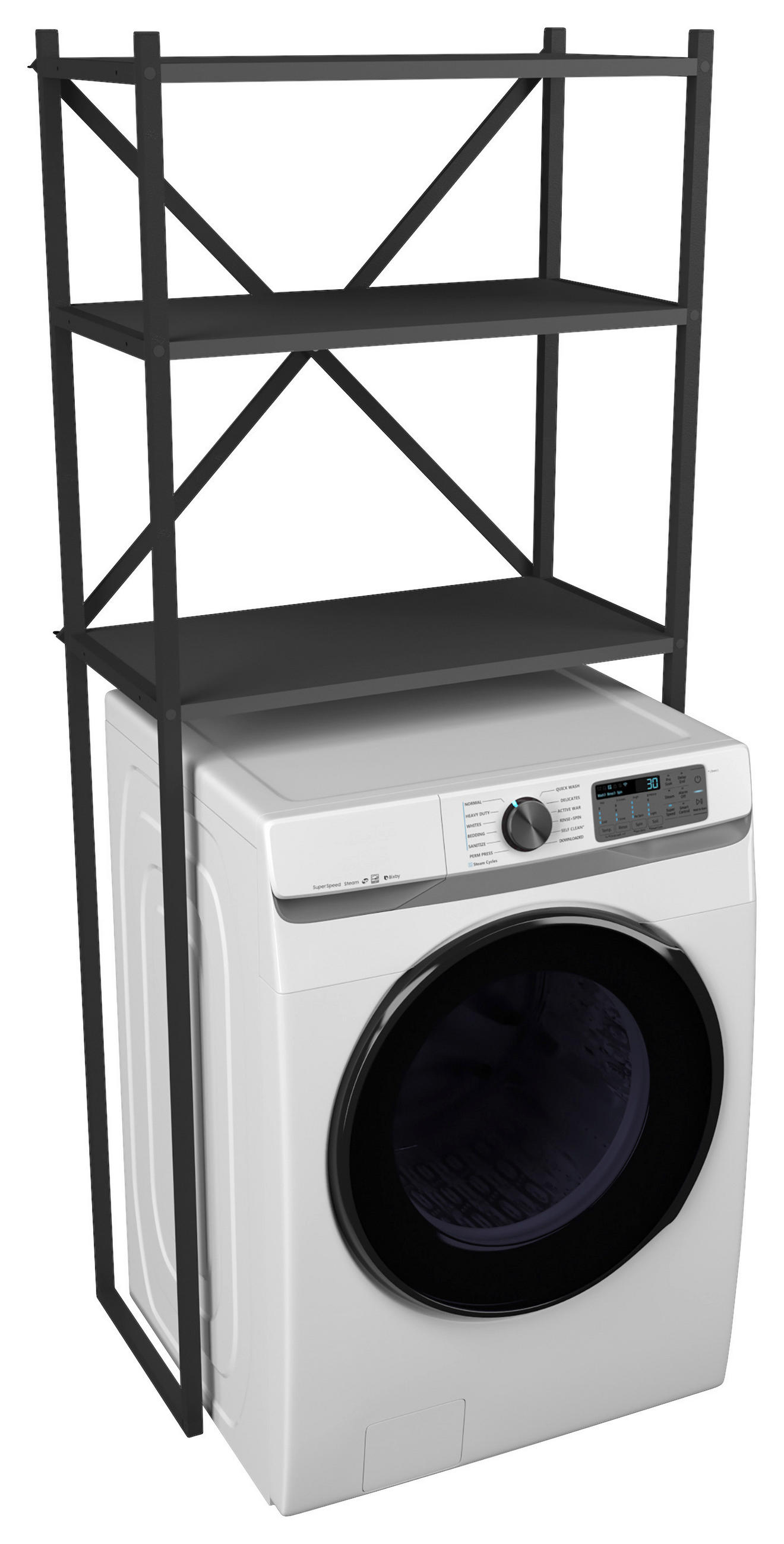 WASCHMASCHINENSCHRANK 66/160/34 cm  in Anthrazit  - Anthrazit, MODERN, Holzwerkstoff/Metall (66/160/34cm) - MID.YOU