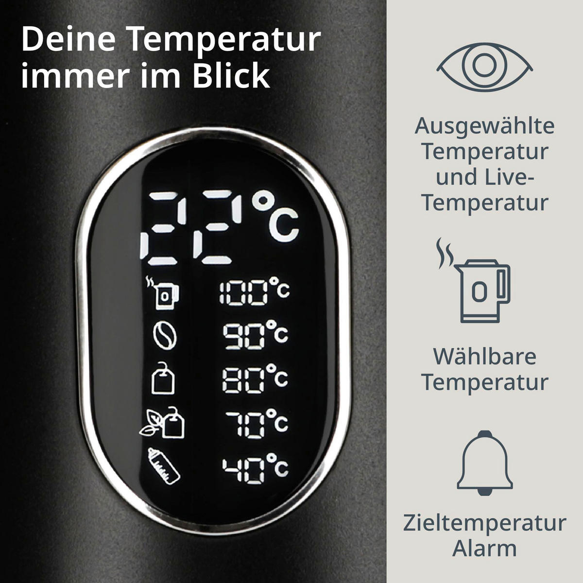 WASSERKOCHER  - Schwarz, Basics, Kunststoff/Metall (15,8/20/27cm) - ADE