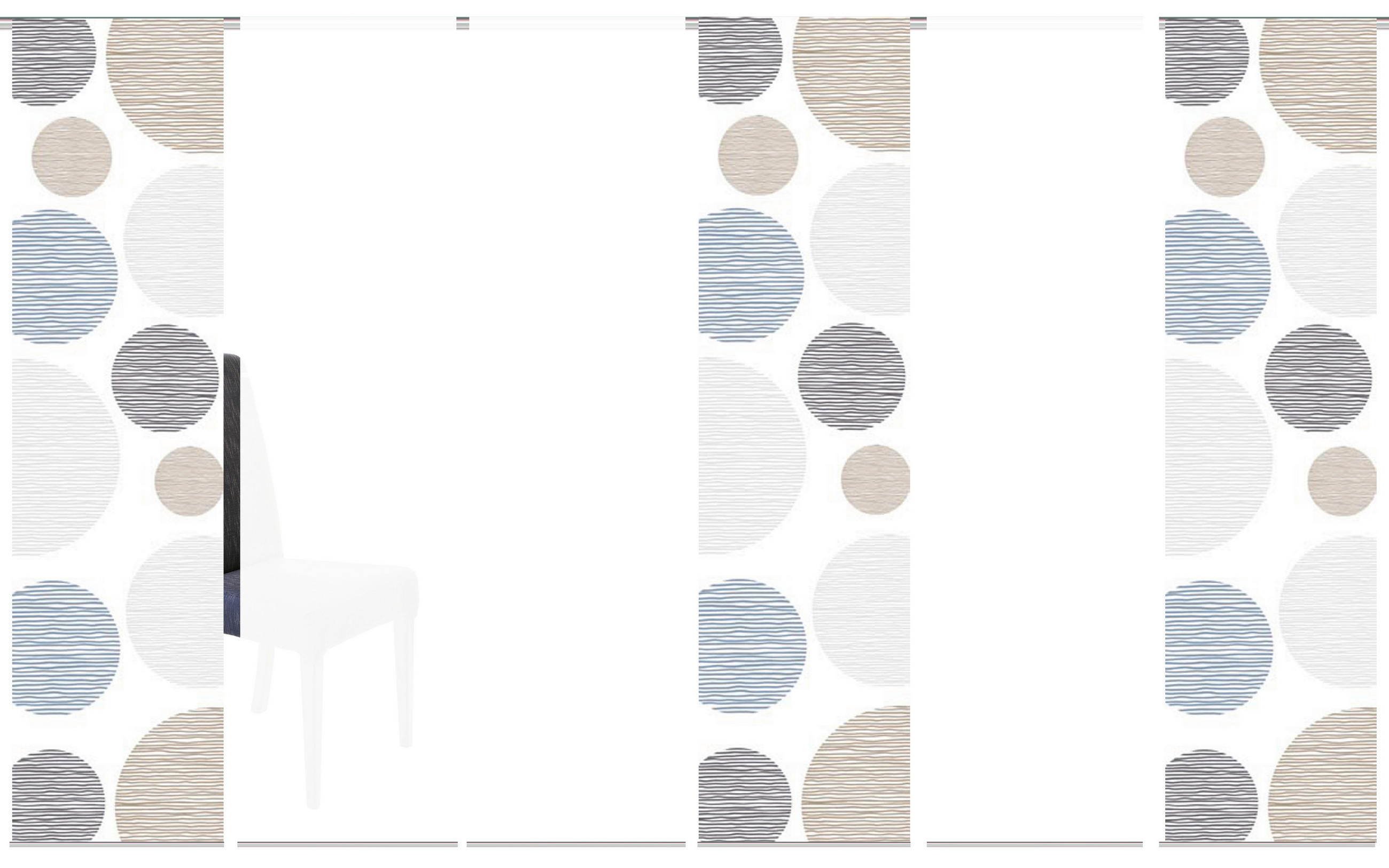 FLÄCHENVORHANG  6 Stück  halbtransparent   60/245 cm  - Anthrazit, Design, Textil (60/245cm)