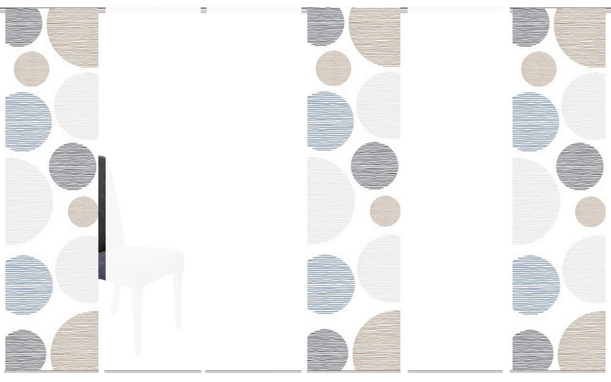 FLÄCHENVORHANG 6ER SET in Anthrazit halbtransparent  - Anthrazit, Design, Textil (60/245cm) - Schmidt W. Gmbh