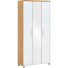 GARDEROBENSCHRANK Santina  in 90/193/37 cm  - Chromfarben/Eiche Bianco, Design, Glas/Holz (90/193/37cm)