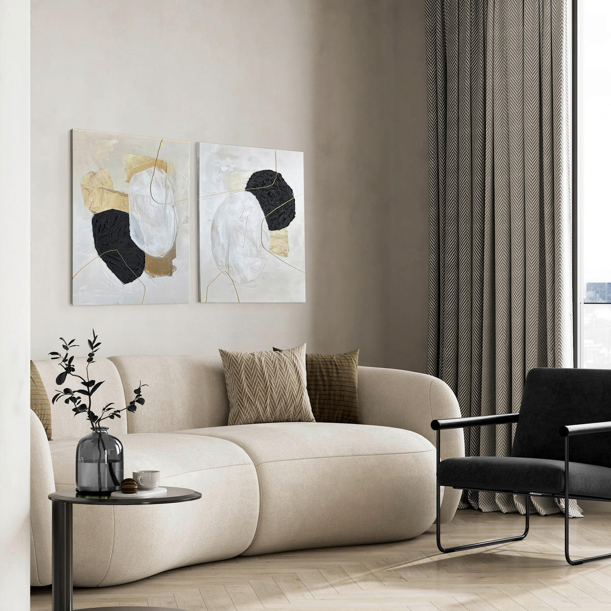 BILDERSET 50/70 cm  - Multicolor, Basics, Holz/Textil (50/70cm)