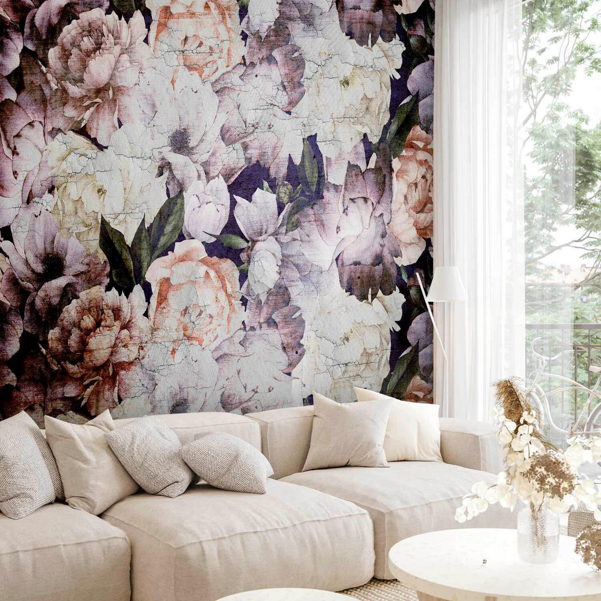 FOTOTAPET 100/70 cm  - lila/cremefärgad, Lifestyle, textil (100/70cm) - artgeist