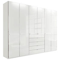 DREHTÜRENSCHRANK in Weiss  - Chromfarben/Weiss, Konventionell, Glas/Holzwerkstoff (300/236/58cm) - Novel