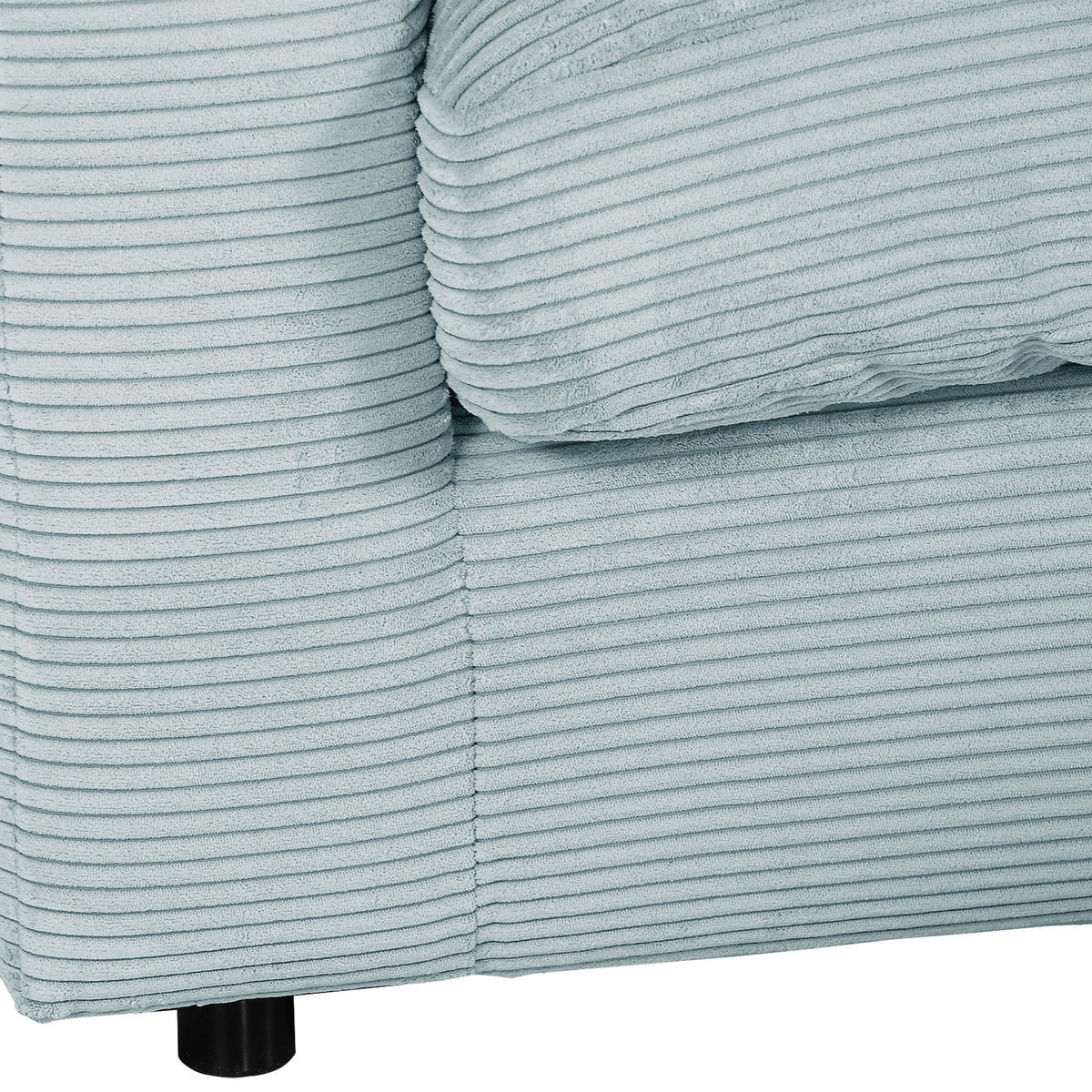 ECKSOFA Mintgrün Cord  - Schwarz/Mintgrün, Design, Kunststoff/Textil (235/175cm) - Carryhome