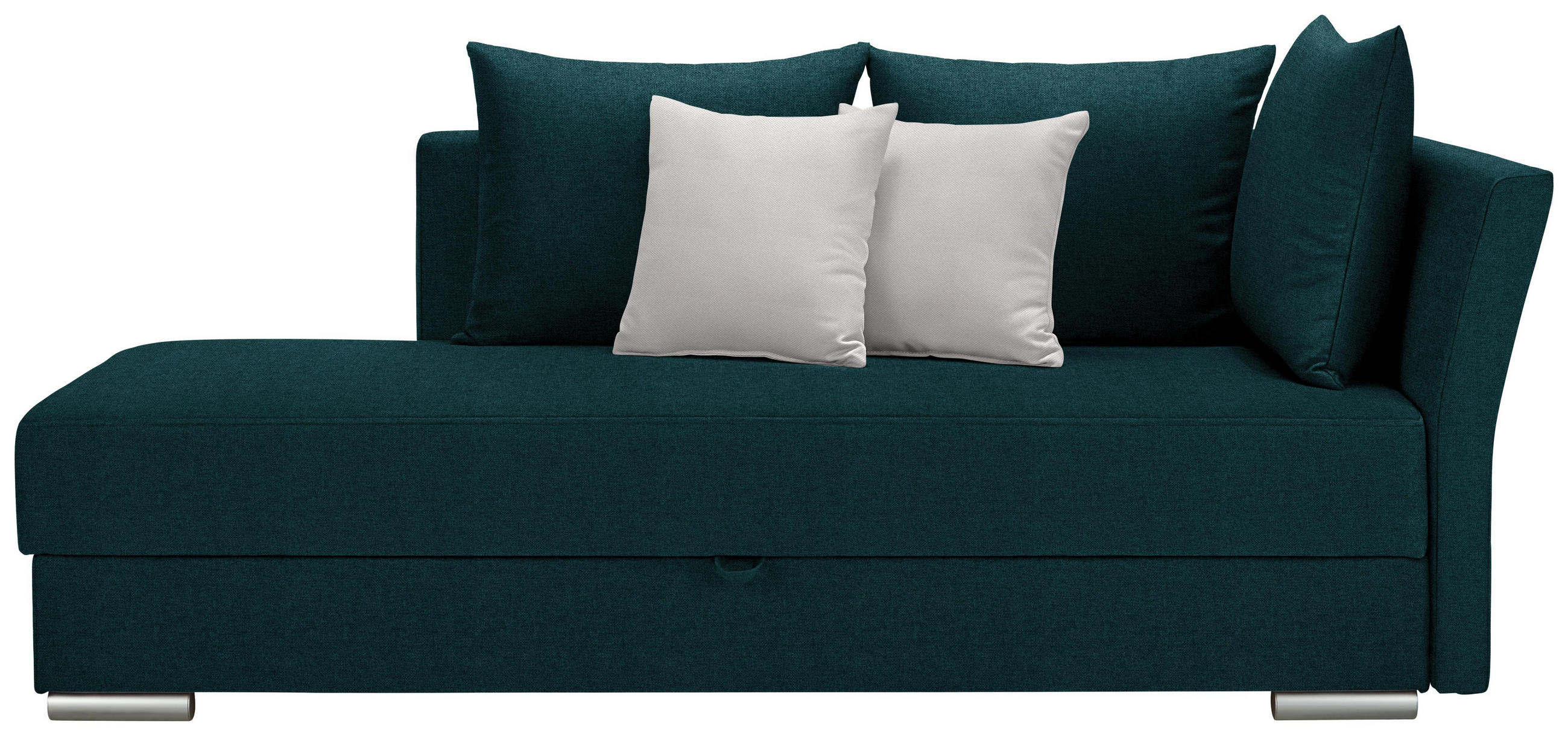 Liege in Textil Türkis, Weiß