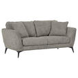 2-SITZER-SOFA in Chenille Hellgrau  - Hellgrau/Schwarz, KONVENTIONELL, Textil/Metall (190/70/98cm) - Carryhome