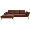 ECKSOFA in Flachgewebe Kupferfarben  - Schwarz/Kupferfarben, Design, Textil/Metall (191/301cm) - Moderano