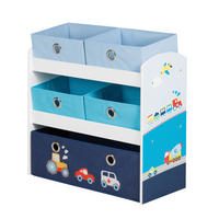 KINDERREGAL roba Rennfahrer  - Türkis/Weiß, Basics, Holzwerkstoff/Textil (63,5/60/30cm) - Roba