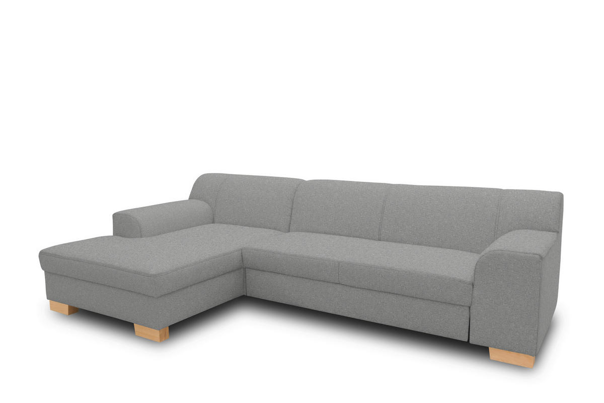 ECKSOFA TINOS Silberfarben Webstoff Rücken echt  - Buchefarben/Silberfarben, Basics, Holz/Textil (157/273cm) - MID.YOU