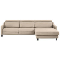 ECKSOFA in Echtleder Hellbraun  - Hellbraun/Schwarz, Design, Leder/Metall (291/176cm) - Valdera