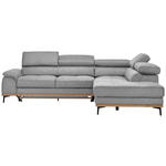 ECKSOFA  in Webstoff Hellgrau  282/226 cm  - Hellgrau/Schwarz, Natur, Holz/Textil (282/226cm) - Novel
