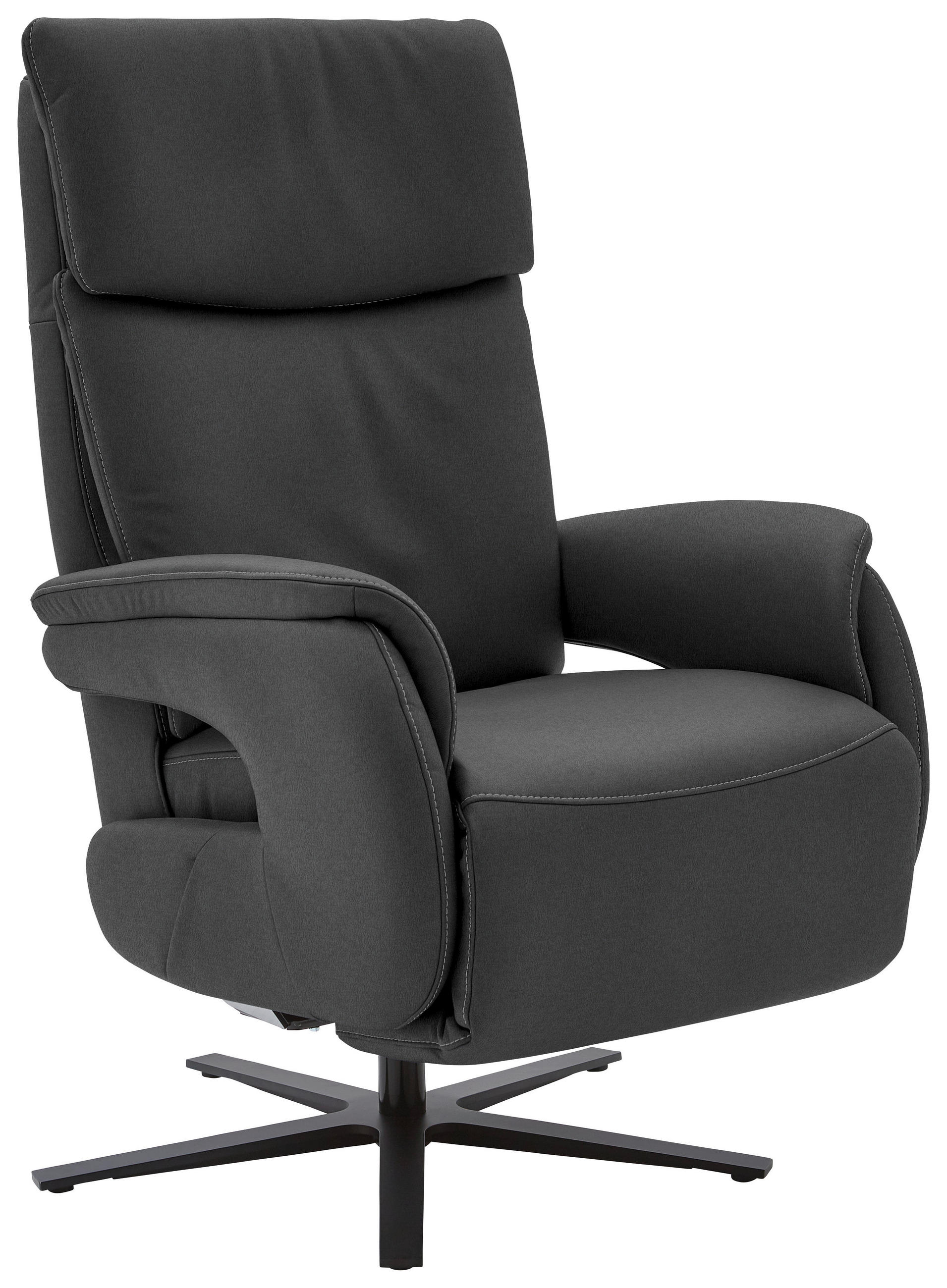 RELAXSESSEL in Textil Dunkelgrau  - Dunkelgrau/Schwarz, Design, Textil/Metall (70/117/85cm) - Dieter Knoll