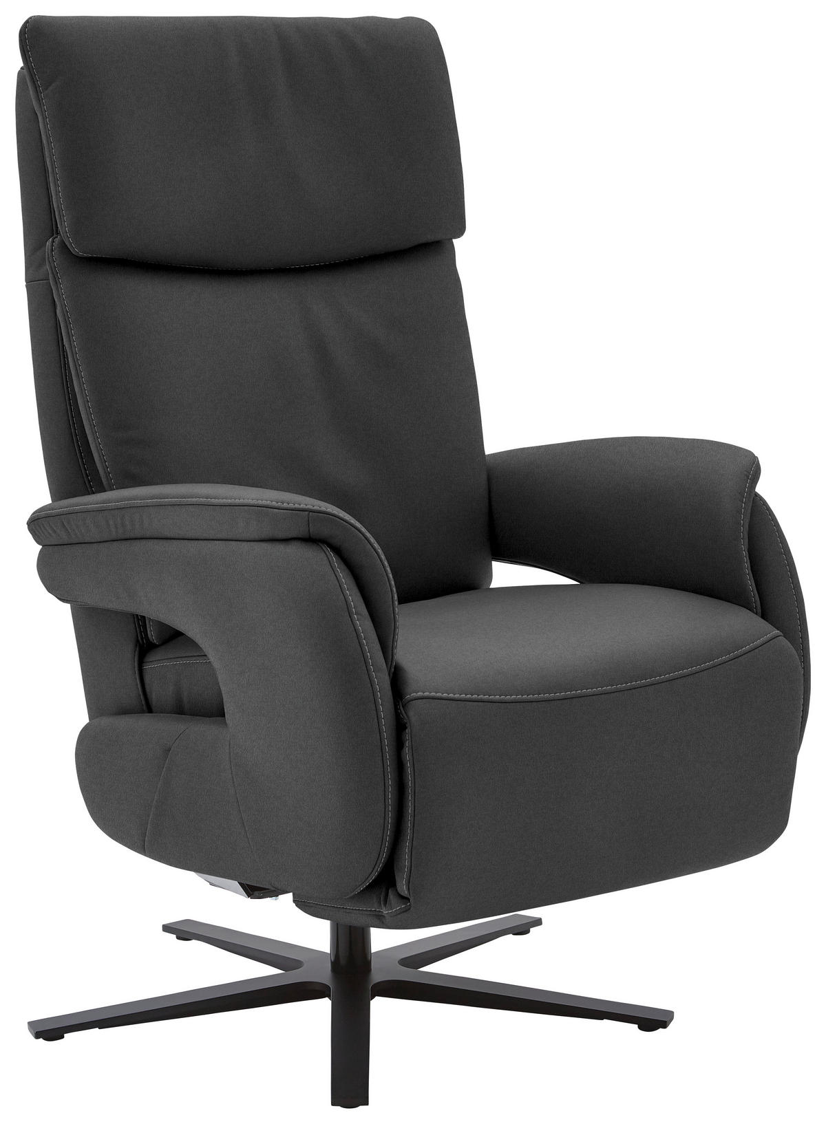 RELAXSESSEL in Textil Dunkelgrau  - Dunkelgrau/Schwarz, Design, Textil/Metall (70/117/85cm) - Dieter Knoll