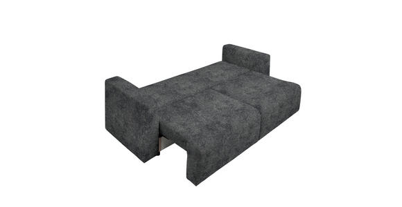 SCHLAFSOFA Velours Anthrazit Zierkissen, Rückenkissen, Bettkasten, Schlaffunktion, Rücken echt  - Anthrazit/Schwarz, Design, Kunststoff/Textil (250/92/105cm) - Carryhome