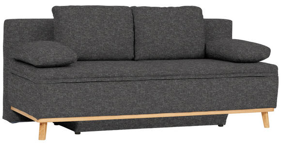 SCHLAFSOFA  in Webstoff Anthrazit  - Anthrazit/Naturfarben, KONVENTIONELL, Holz/Textil (203/95/96cm) - Venda