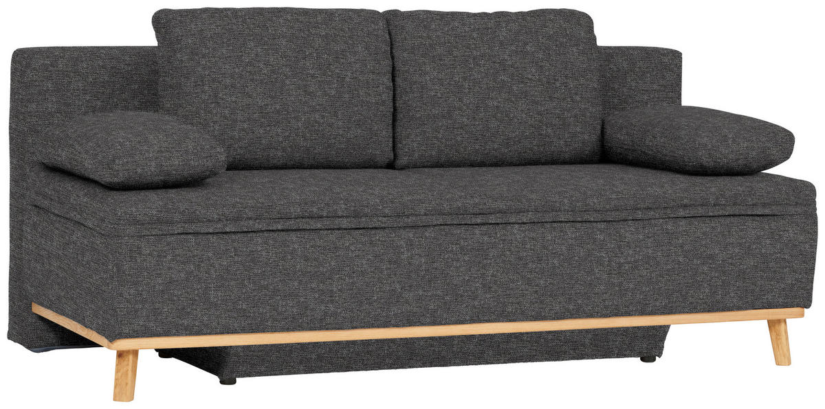 KANAPÉÁGY textil antracit  - natúr/antracit, Konventionell, textil/fa (203/95/96cm) - Venda