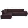 ECKSOFA in Mikrofaser Dunkelbraun  - Dunkelbraun/Silberfarben, Design, Textil/Metall (260/320cm) - Beldomo Speed