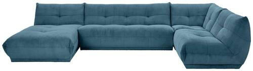 WOHNLANDSCHAFT in Cord Petrol  - Petrol, Trend, Textil (185/390/210cm) - Livetastic