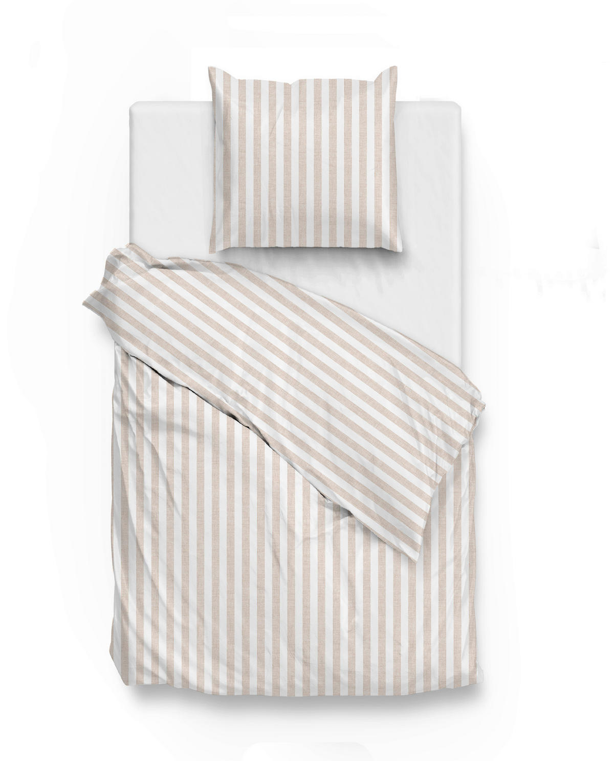 BETTWÄSCHE 2-teilig Banda-di-Lino Renforcé 135/200 cm  - Beige, Basics, Textil (135/200cm)