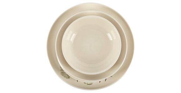 KOMBISERVICE 24-teilig - Blau/Beige, LIFESTYLE, Keramik - Novel