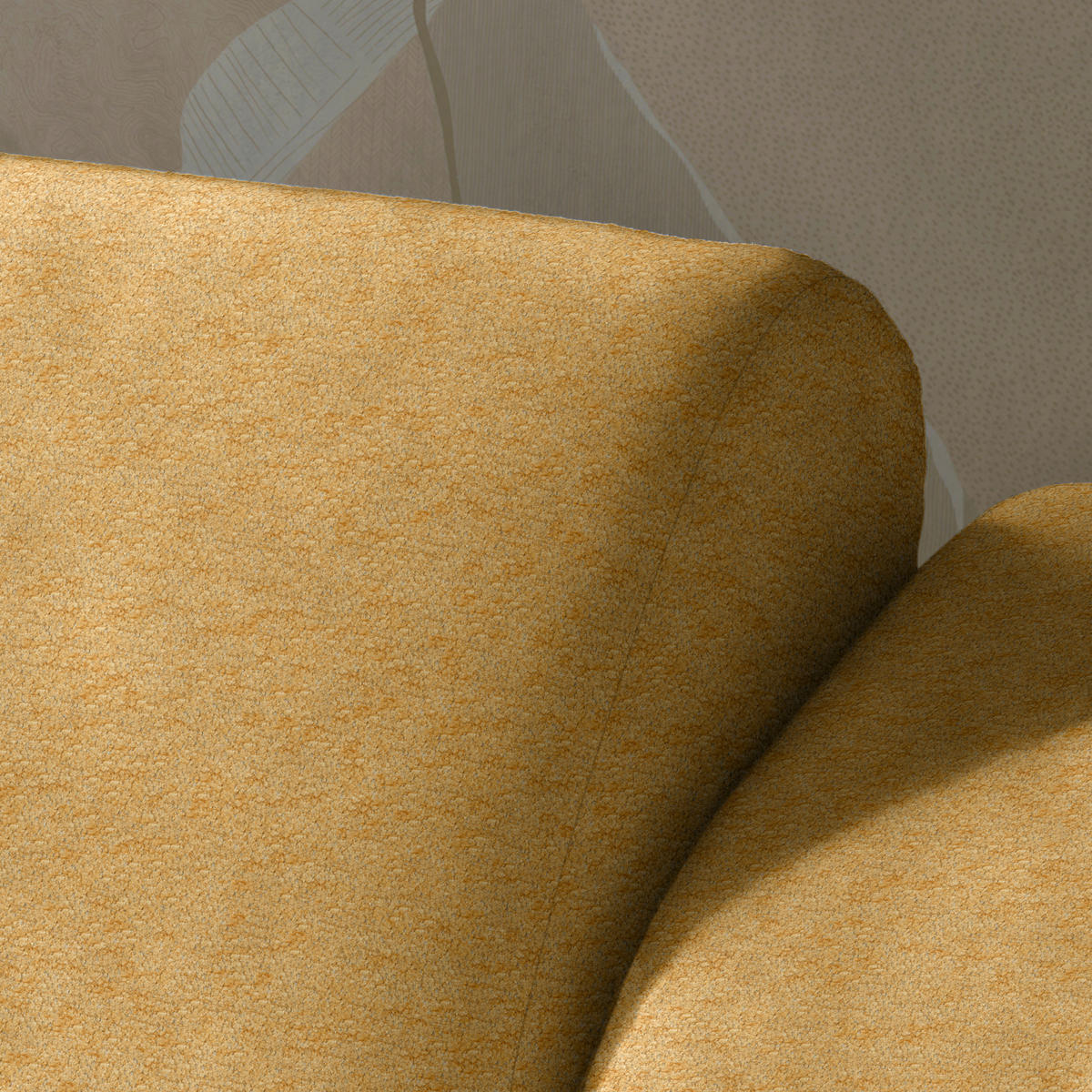 ECKSOFA in Velours Currygelb  - Currygelb, Natur, Holz/Textil (150/329cm) - Lomoco