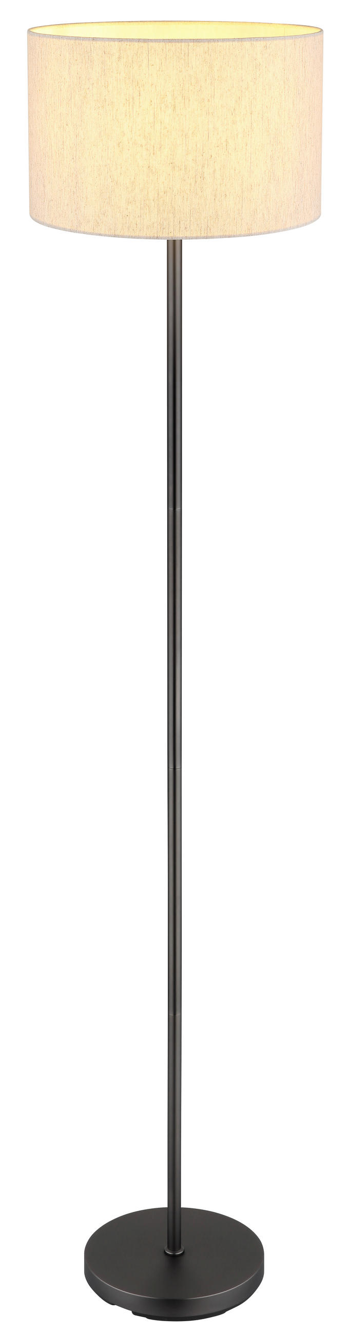 STEHLEUCHTE 35/160 cm    - Schwarzchrom/Creme, Design, Kunststoff/Textil (35/160cm) - Globo