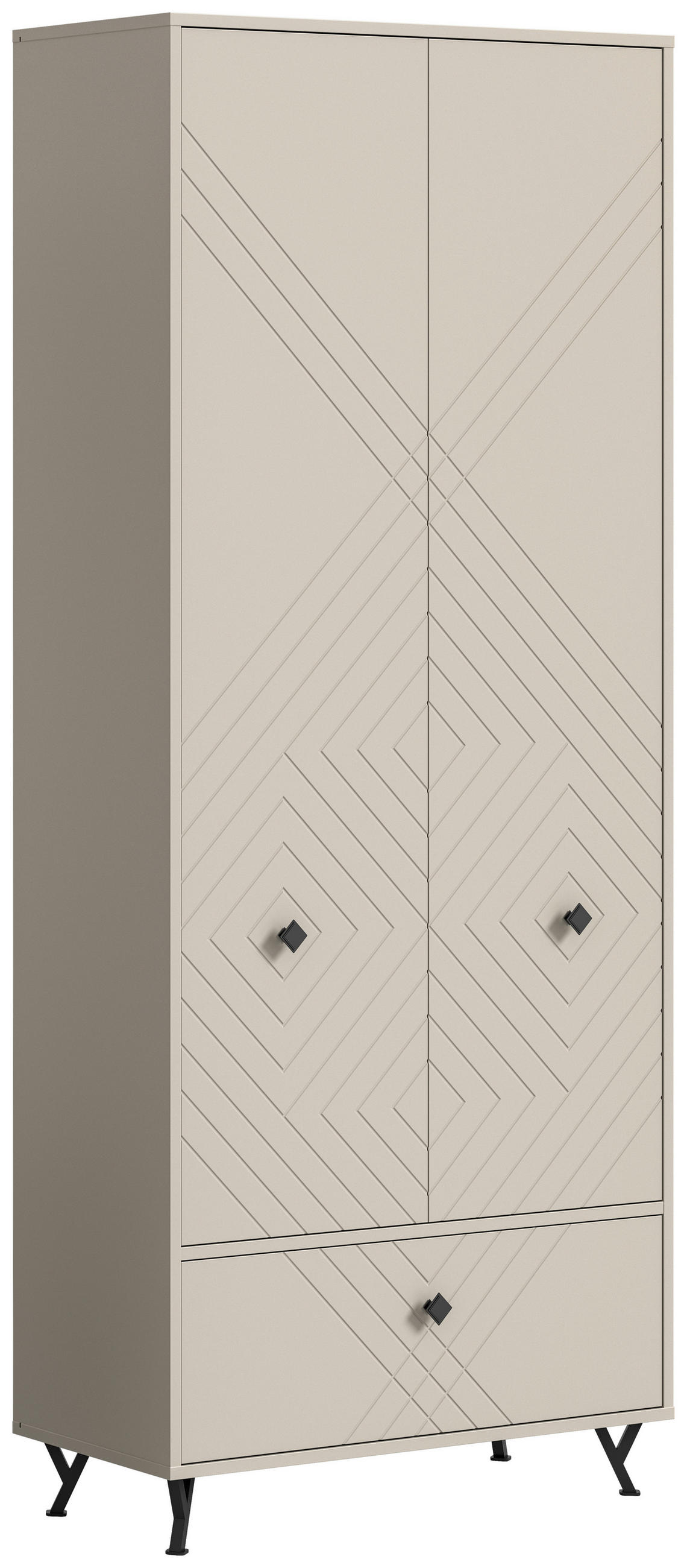 GARDEROBNA OMARA  - Design, kovina/leseni material (80/195/35cm) - MID.YOU
