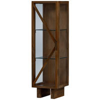 VITRINE Kella in vollmassiv Mangoholz Braun  - Braun, Design, Glas/Holz (40/137/39cm) - Livetastic