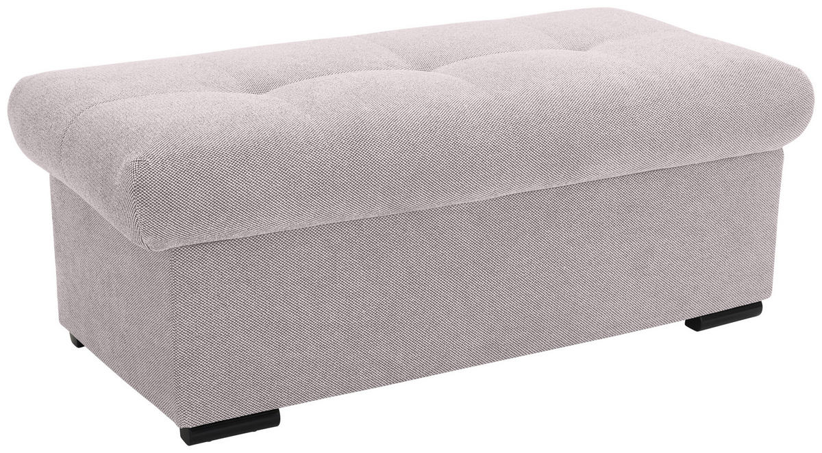 HOCKERBANK 108/42/54 cm Flachgewebe Beige Kunststoff  - Beige/Schwarz, Design, Kunststoff/Textil (108/42/54cm) - Xora