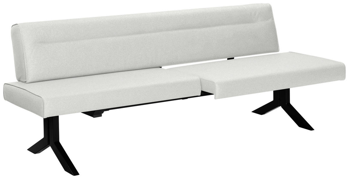 SITZBANK in Metall, Textil Creme  - Creme/Schwarz, Konventionell, Textil/Metall (220/87/70-86cm) - Moderano