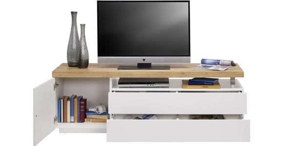 LOWBOARD in 160/53,5/47 cm - Eichefarben/Weiß, Design, Holz/Holzwerkstoff (160/53,5/47cm) - Novel