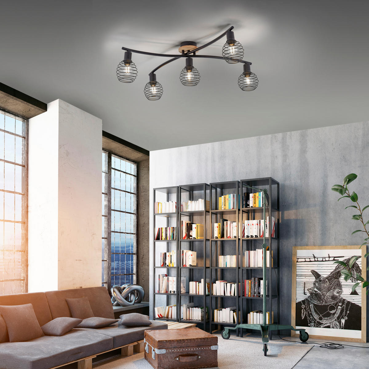 DECKENSTRAHLER Eugen 70,1/66,5/20,1 cm   - Natur, Holz/Kunststoff (70,1/66,5/20,1cm)