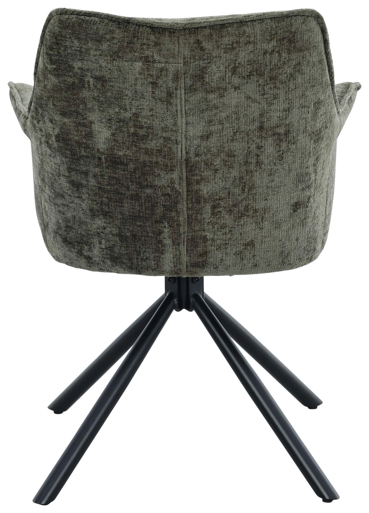 ARMLEHNSTUHL  Sitzfläche 360° drehbar, inklusive Armlehnen Chenille  Grün, Schwarz  - Schwarz/Grün, MODERN, Textil/Metall (62/86/63cm) - Livetastic