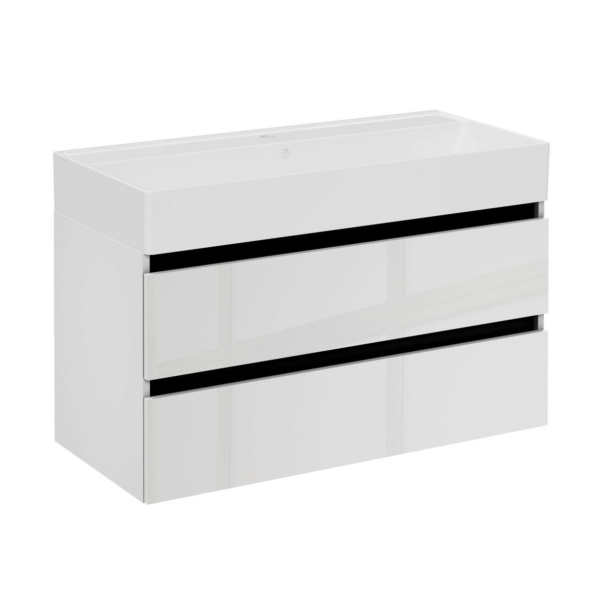 WASCHTISCHKOMBI 100,6/65,6 cm  - Schwarz/Weiß, MODERN, Keramik/Holzwerkstoff (100,6/65,6cm) - Voleo
