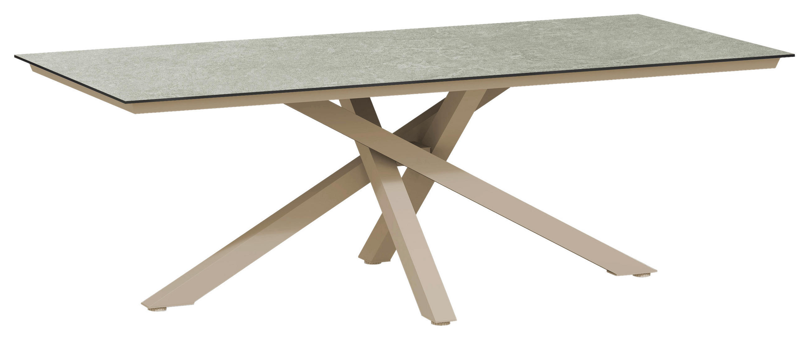 LOUNGETISCH  - Champagner/Grau, Basics, Kunststoff/Metall (180/100/75cm) - Tierra Outdoor