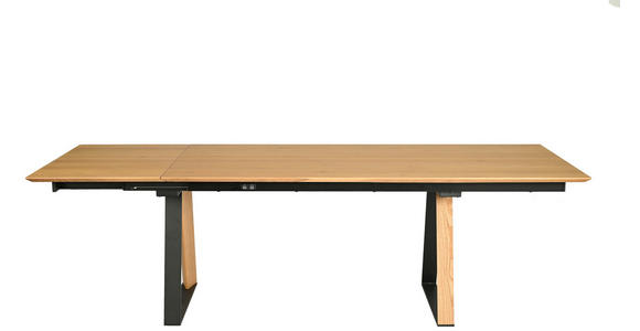 ESSTISCH Schwarz, Eichefarben rechteckig ausziehbar - Eichefarben/Schwarz, Design, Holz/Holzwerkstoff (190-250/100/76cm) - Dieter Knoll