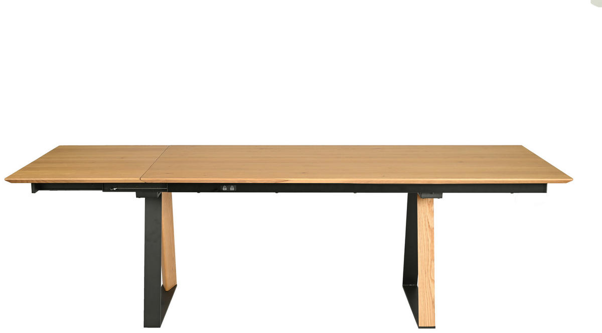 MATBORD svart, ekfärgad rektangulär  utdragbar  - svart/ekfärgad, Design, metall/trämaterial (190-250/100/76cm) - Dieter Knoll