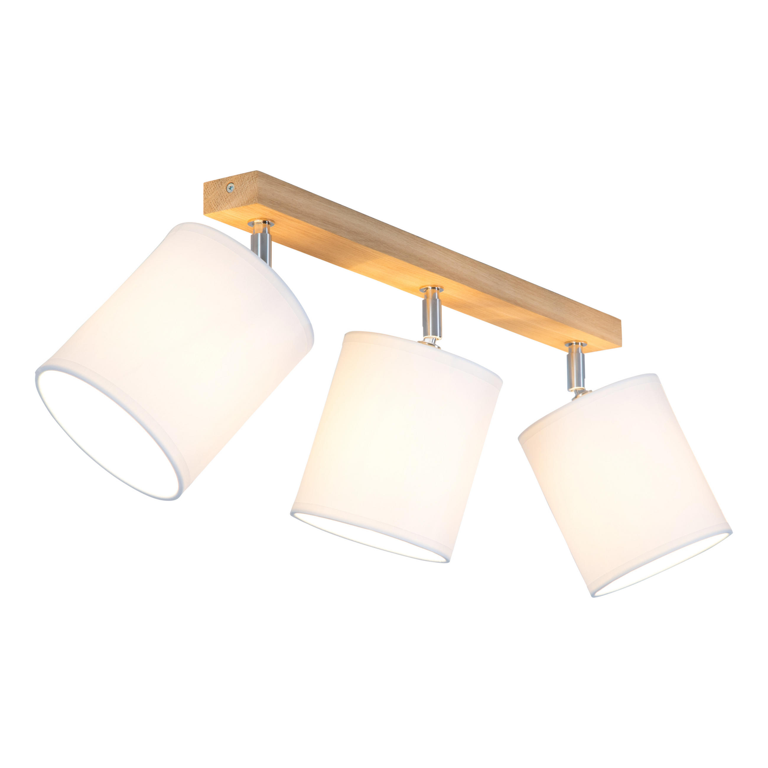 DECKENLEUCHTE Aprillia 67/13/25 cm   - Weiß, Natur, Holz/Textil (67/13/25cm)